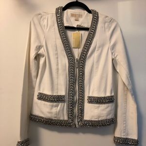 New Michael Kors Denim Chain Blazer